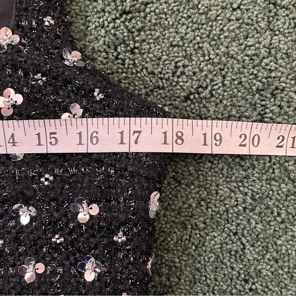 Storia Sequin Tweed Clovers Flowers Side Slit Mini Party Dress Size Large - Picture 12 of 16